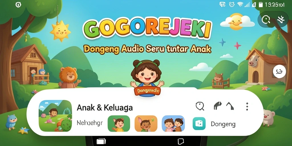 Tampilan antarmuka GOGOREJEKI yang menarik dan ramah anak.