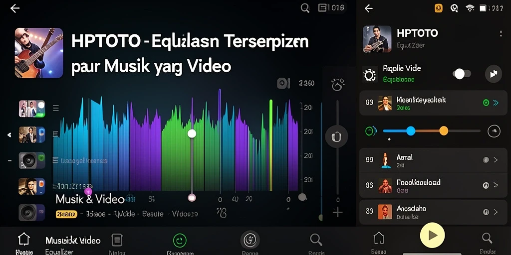 Tampilan antarmuka HPTOTO dengan fitur Equalizer yang lengkap.