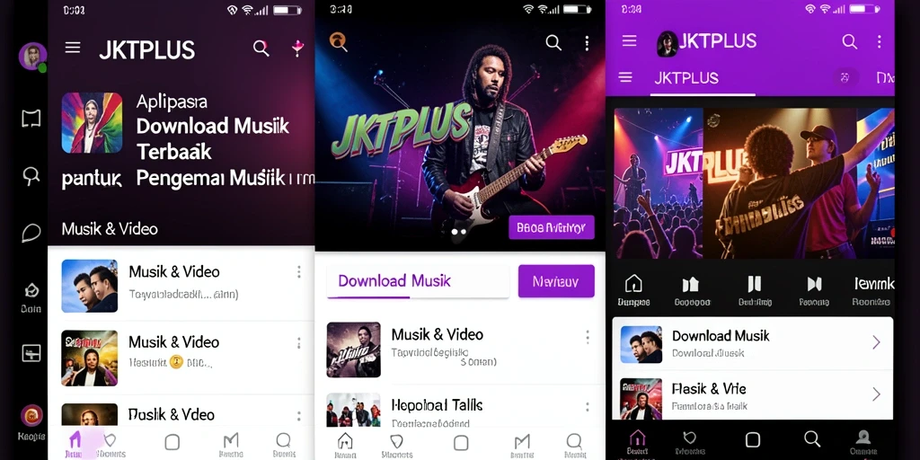 Tampilan antarmuka JKTPLUS yang intuitif untuk Download Musik.
