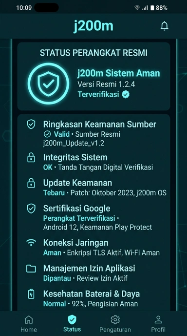Tampilan kanal resmi j200m